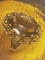 Toller  750 Goldring mit 1 Rauchquarz