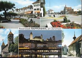 Rosenstadt RAPPERSWIL am Zürichsee, Promenade, Post, Bahnhof