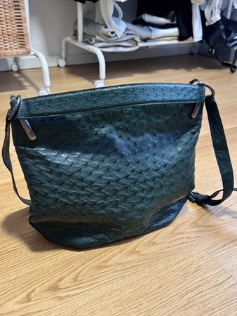 AKRIS Green Ostrich Leather Bag Handbag NP 7200