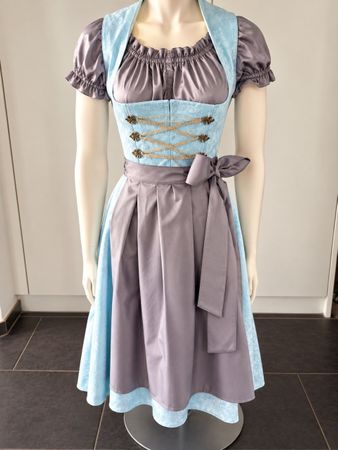 Original Maroni-Dirndl – Eisblau & Steingrau, Gr. 34/36