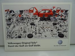 VW Golf Postkarte "Original Teile"
