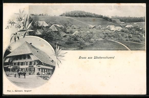 Cartes postales: Wäckerschwend, Ansicht vom Gasthaus, Te – D'occasion à Berlin par bartko-reher