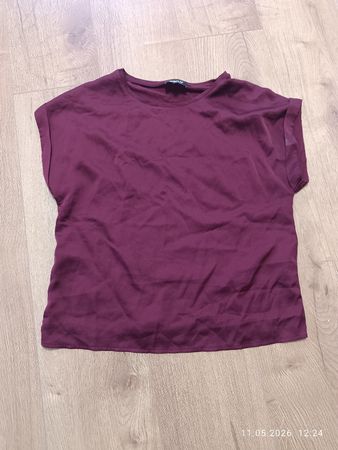 Bordeaux T-Shirt, Vorne Seidig, hinten Normal