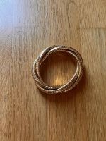 Bracelet jonc doré torsadé aspect serpent 3 tours