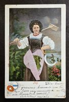 Zug Schweiz Tracht Postkarte 1901