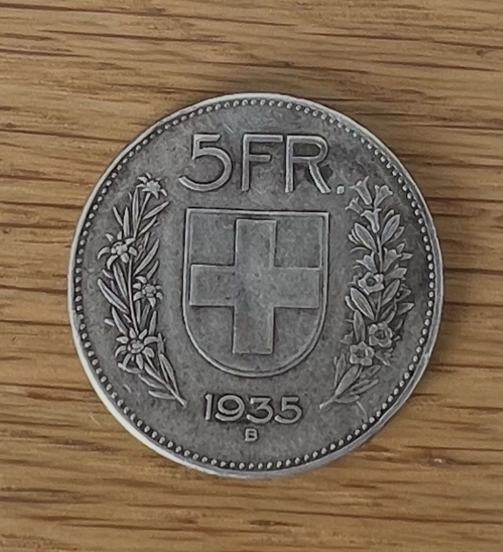Alle Münzen: 5.- Fr. Münze 1935 B – Gebraucht aus chur von Ika11