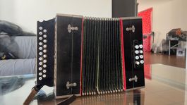 Antike Ziehharmonika mit Lederriemen - Vintage-Schätze