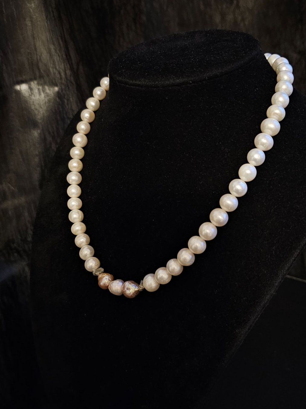 Catenine: Rohdiamanten Perlenkette Kette Perlen Edison 925 echt Silber – Nuovo (secondo la descrizione) da Riedt b. Erlen venduto da Gottestraene 8