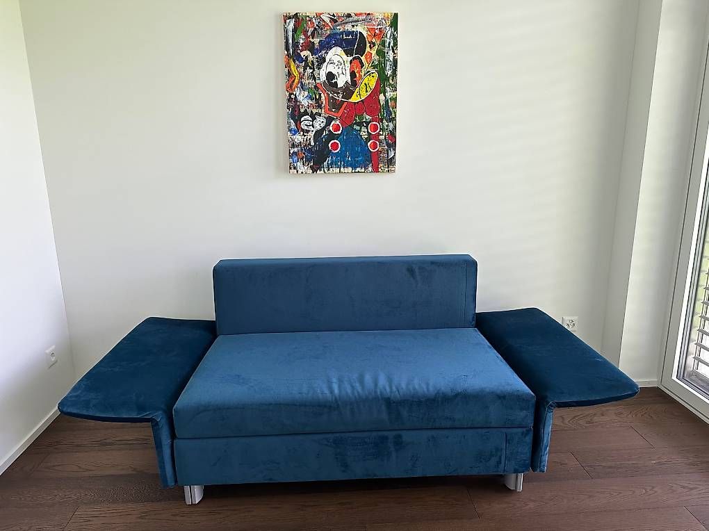 Divani: Schlafsofa mit Rost in Samt blau – Usato da Vaduz venduto da jul_6yrq 1