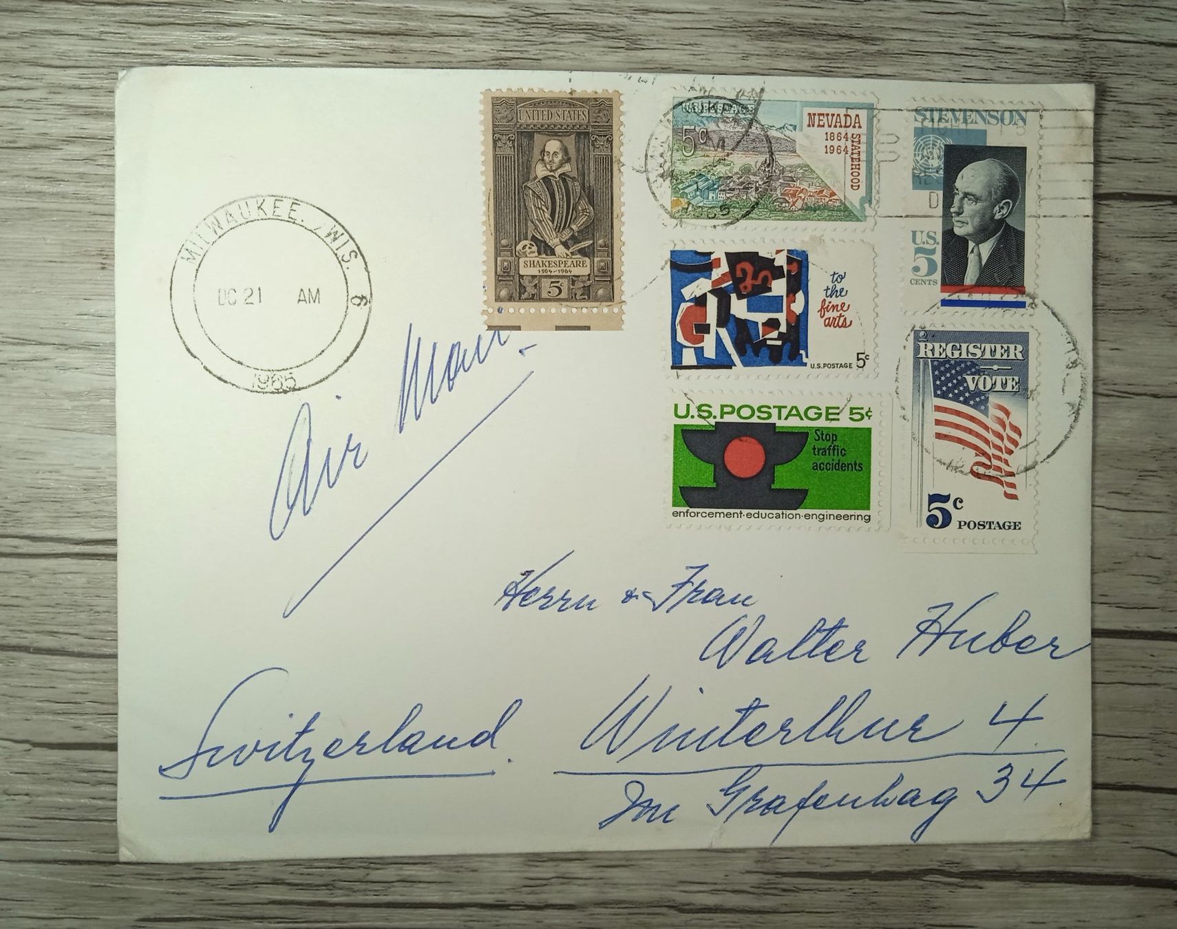 Tutti i francobolli: TR45 Enveloppe + Timbre USA 1965 – Usato da Cousset venduto da Patrick_Collections