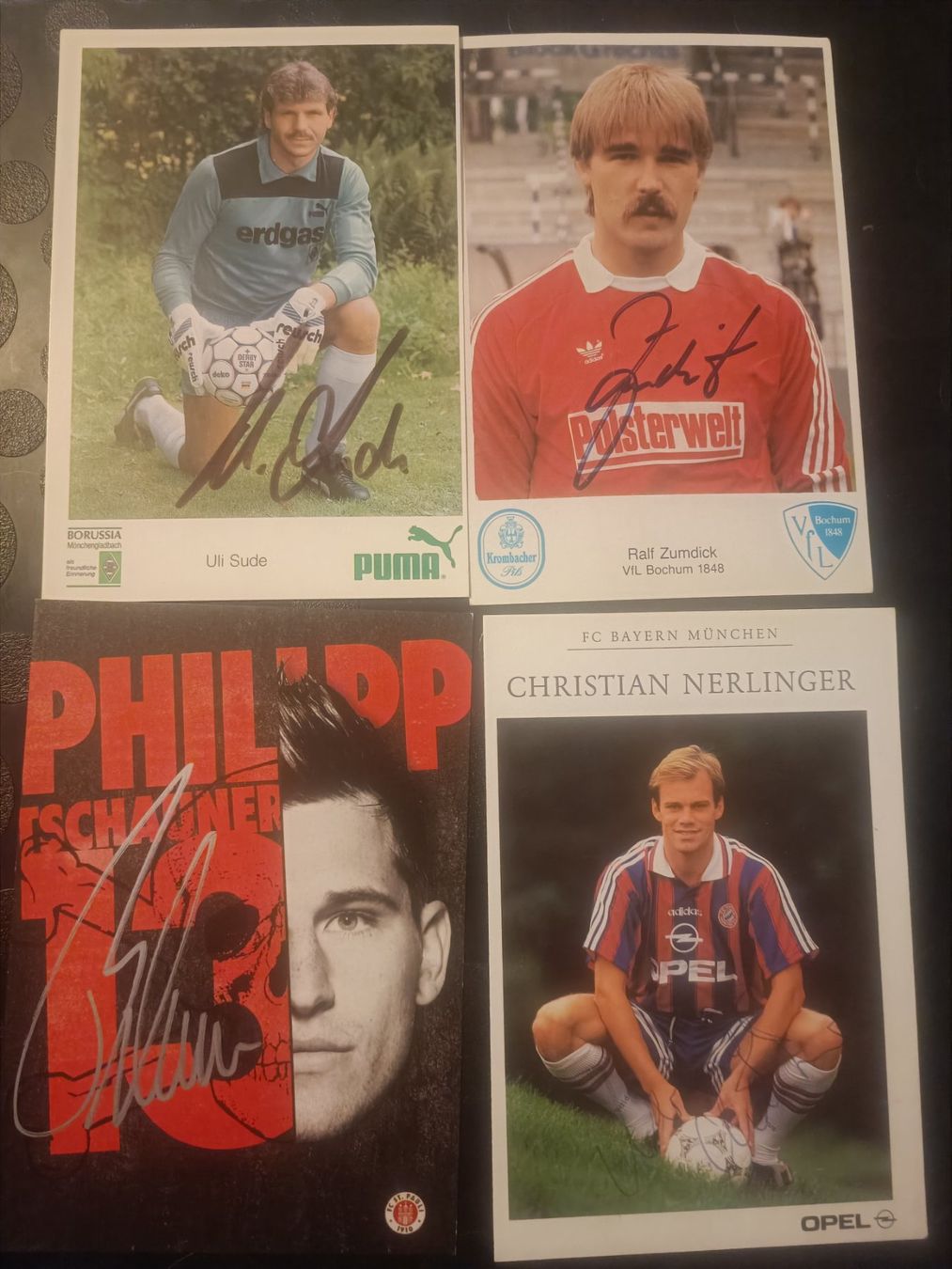 Autogramme: Fussball-Mix - 4 signierte Autogrammkarten - Set – Gebraucht aus Menziken von Artographs