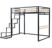 Vente-unique Hochbett "Joguy" - 140 x 200 cm - schwarz