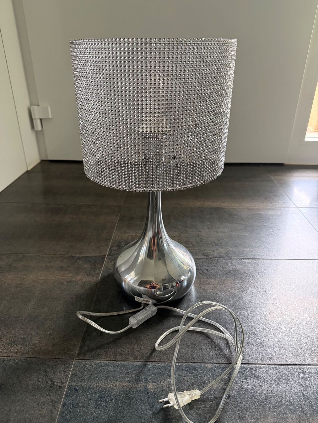 Lampade: Tischlampe Strass Silber Chrom Glänzend – Usato da Muttenz venduto da flowers04 5