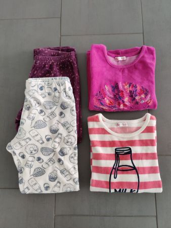 2 Winterpyjamas aus Plüsch von Dpam, Gr. 8ans/128cm