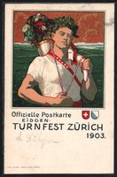 Zürich, Turnfest 1903, Turner trägt F