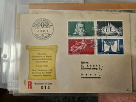 R Brief mit Serie 1948 Neuchatel Verfassung nur 3.--