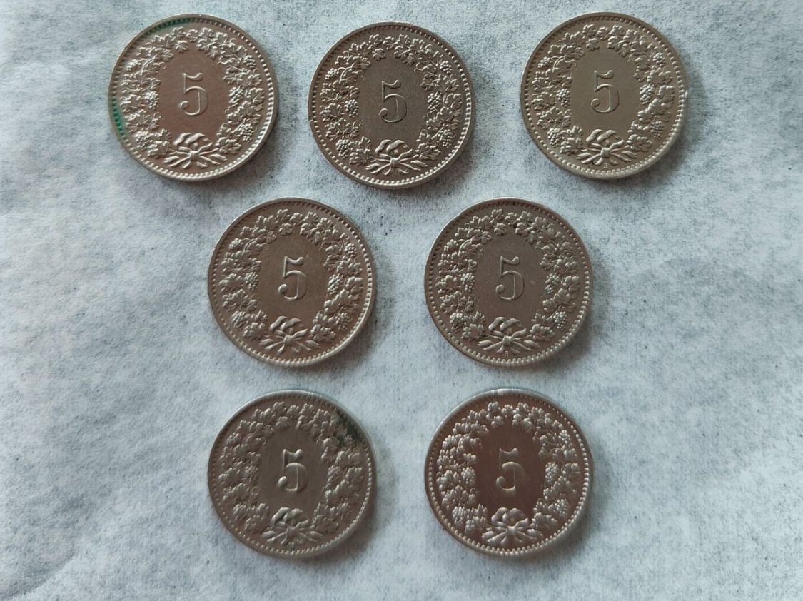Tutti le monete: Lot de pièces 5 centimes Suisse – Usato da Vétroz venduto da yoann.moos 1