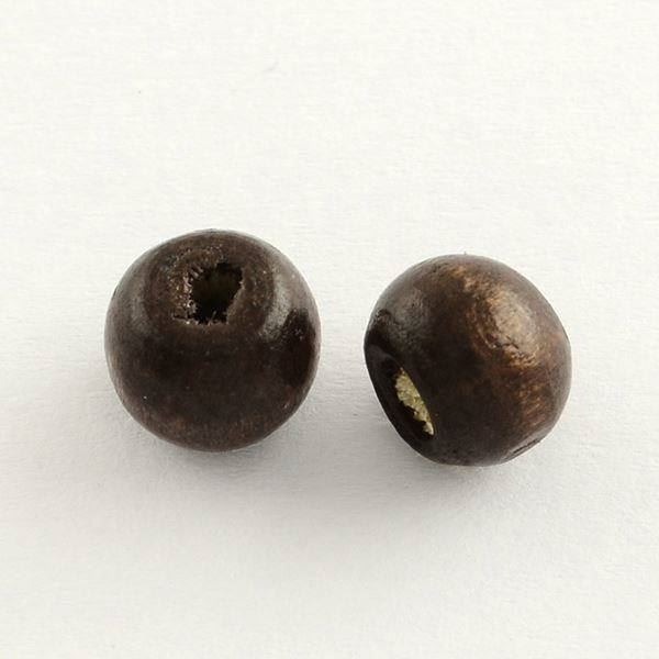 Perle (finte): 100 Perlen Holz dunkelbraun 4x3mm – Nuovo (secondo la descrizione) da Alpnachstad venduto da perlengaby