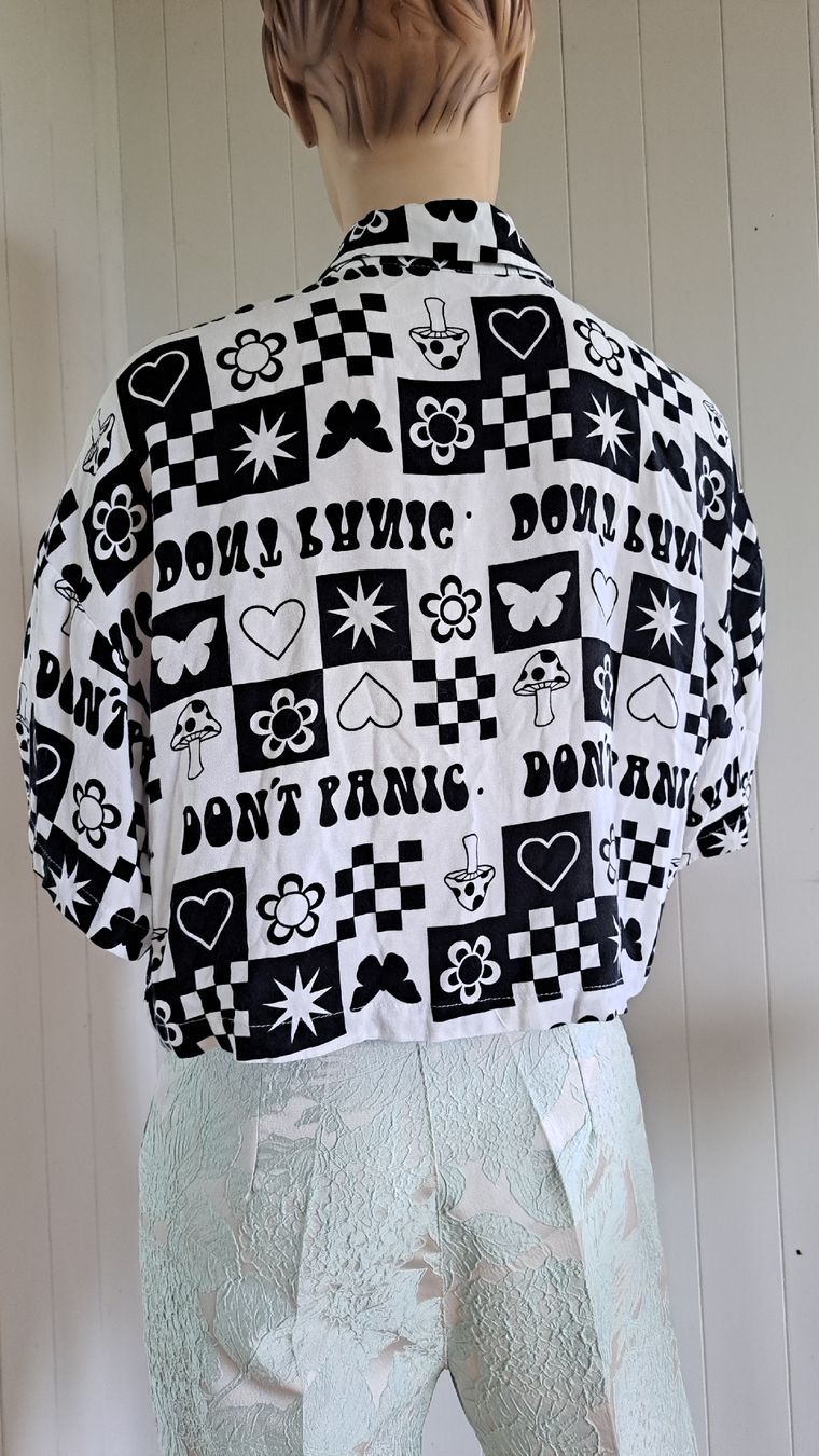 Bershka Camicette: BERSHKA cropped Bluse S - L oversized checker board  – Usato da Mollis venduto da Fauchi99 3