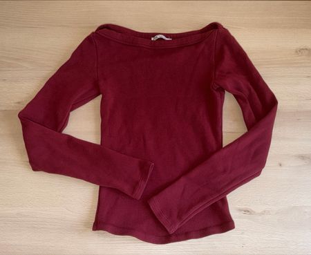 BURGUNDY ZARA LONG-SLEEVE TOP