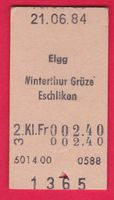 KARTON BILLETT, ELGG - ESCHLIKON, 2.KLASSE, EINFACH