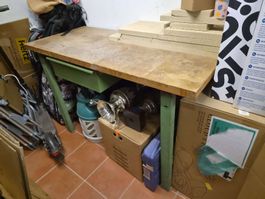 Werkbank Massivholz mit Schublade