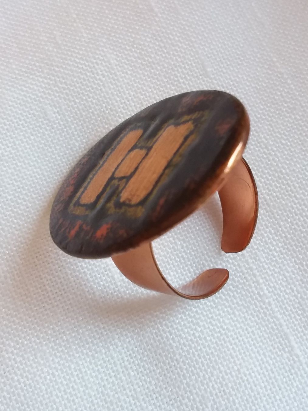 Anelli: Vintage Email Kupfer Ring, Neu,70er, Grösse variabel – Usato da Zürich venduto da helsan 4