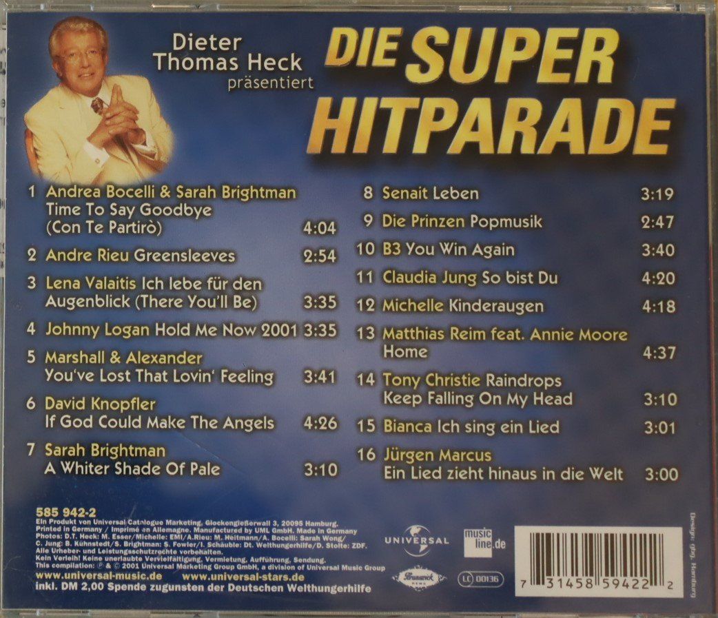 CD: Dieter Thhomas Heck -Die Superhitparade – Usato da Luzern venduto da CONTENTI 2