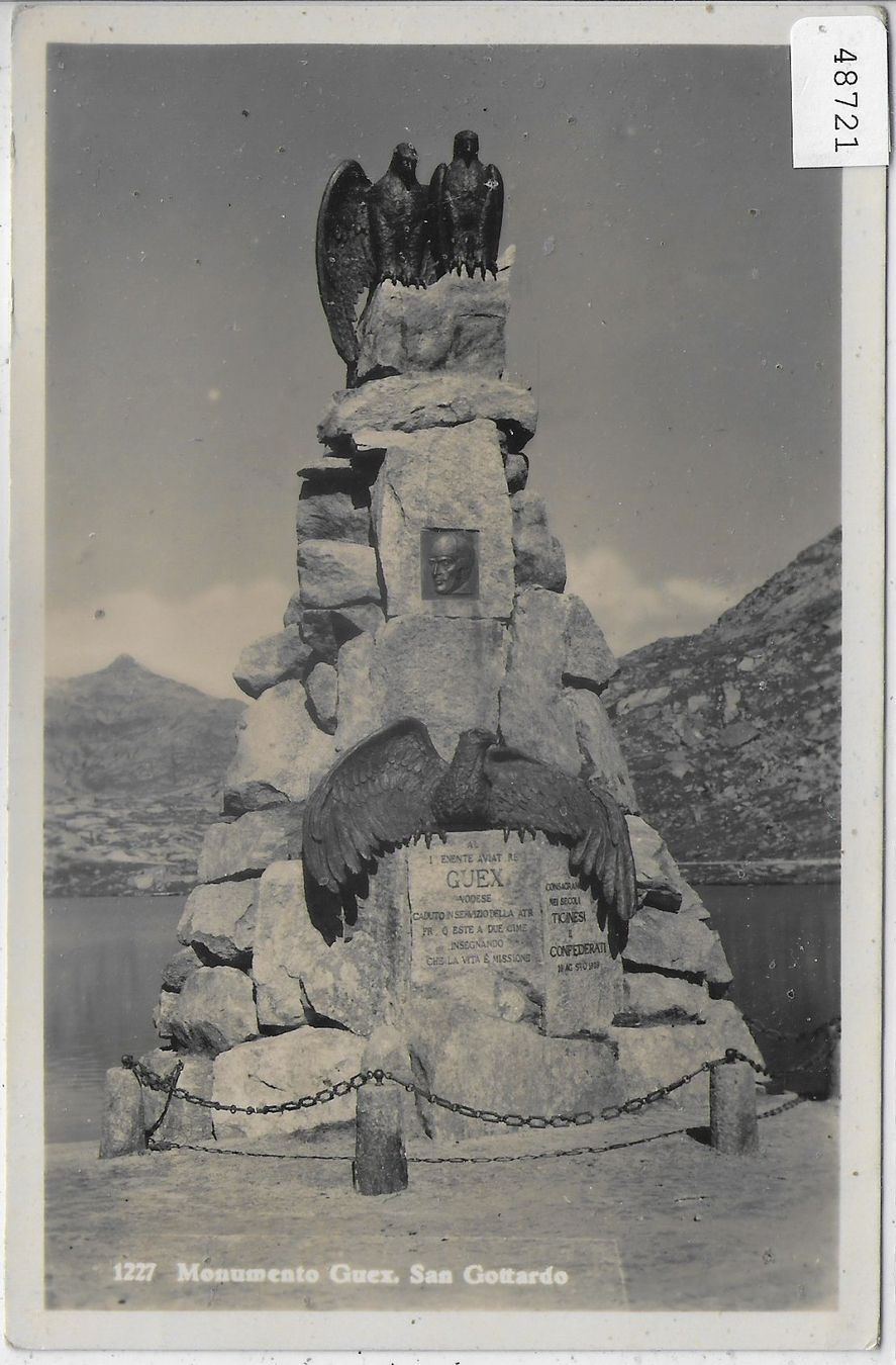 Cartoline postali: Monumento Guex - San Gottardo – Usato da Ettingen venduto da Kartenplanet
