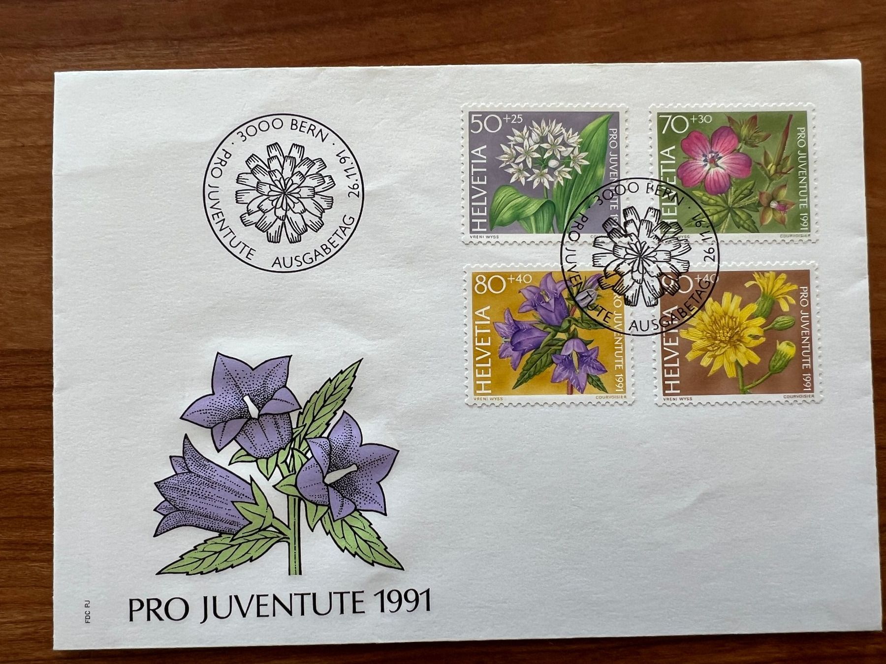Alle Briefmarken: Pro Juventute FDC 1991  gest.(E1600) – Gebraucht aus Hinwil von Sidi4