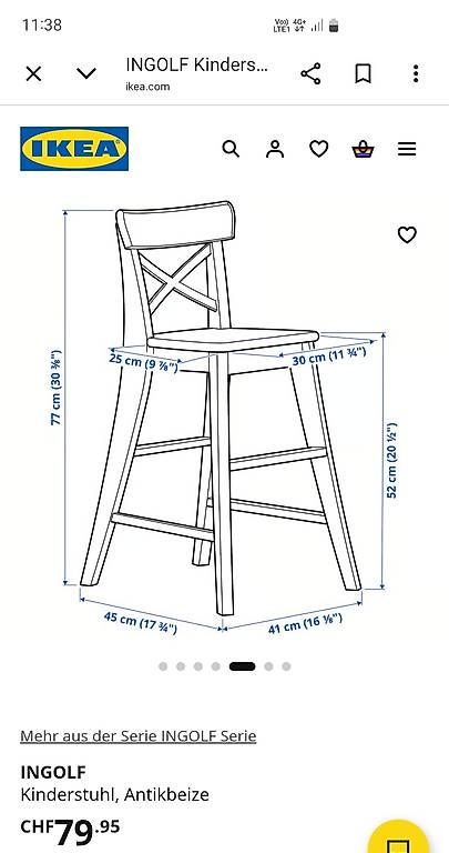 Chaises: Kinderstuhl 3× – D'occasion à Adliswil par menielm 1