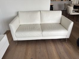 KOINOR Sofa, weisses Leder, 2-plätzig, Top Zustand!
