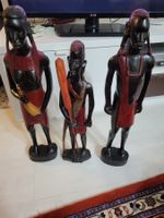 3 Afrika Figuren Holz, sehr gutem Zustand