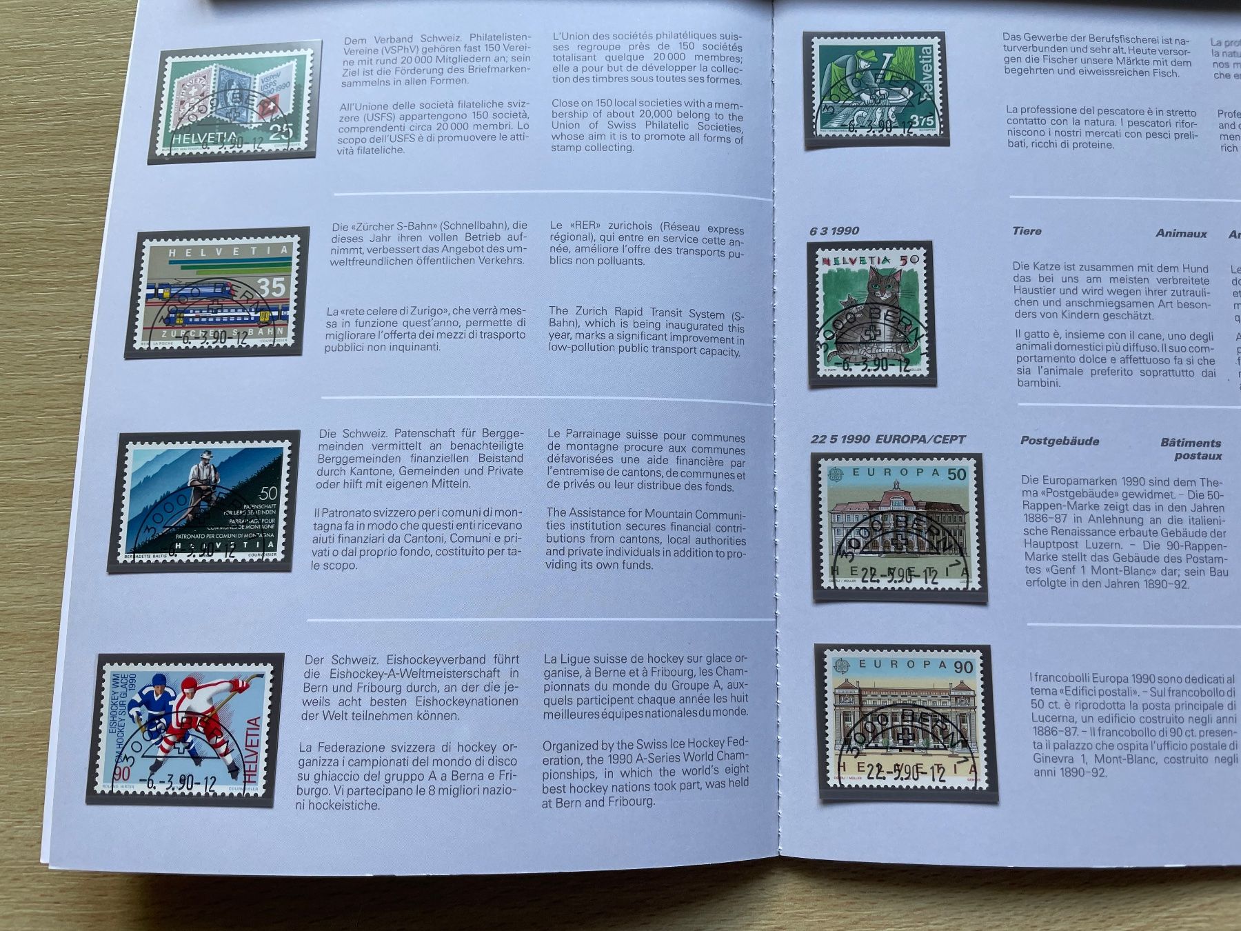 Tutti i francobolli: Carnet timb. 1990, prix poste 26.- SBK 67.- – Usato da Sonceboz-Sombeval venduto da Comment2 2