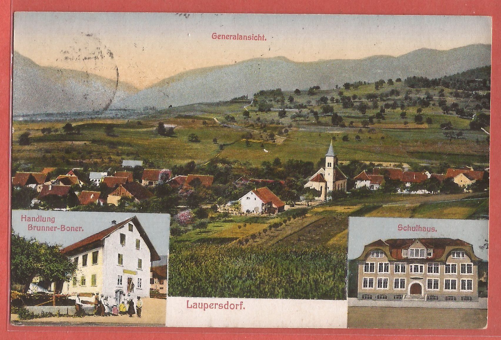 Cartoline postali: Laupersdorf mit Handlung Brunner-Boner - 1915 – Usato da Fislisbach venduto da Porano