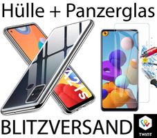 HÜLLE +PANZERGLAS Cover CLEAR Case für Samsung Galaxy A21s