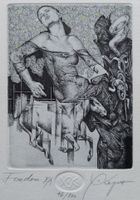 Exlibris Hristo Kerin - Original Radierung signiert