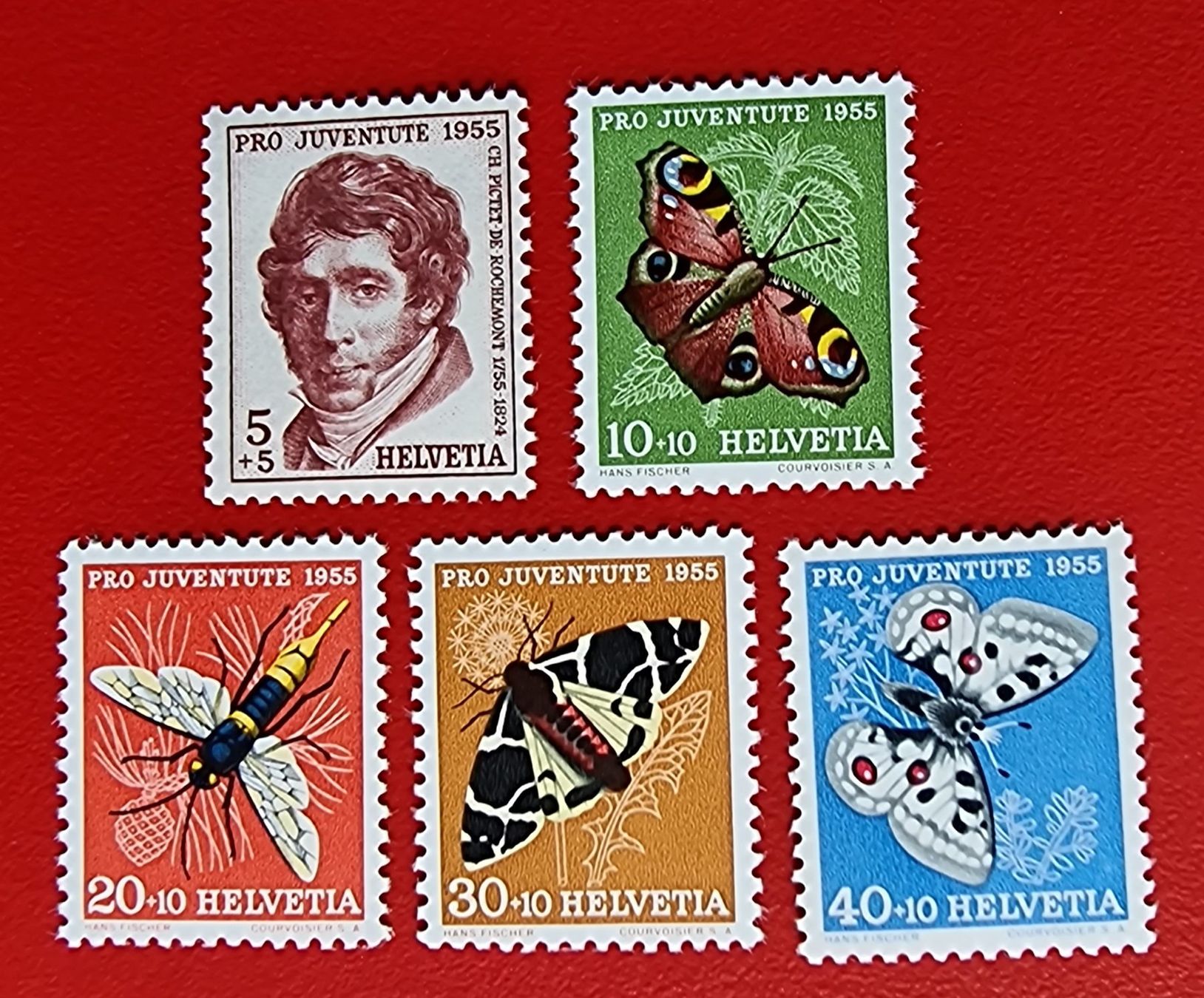 Tutti i francobolli: PRO JUVENTUTE SATZ 158 - 162 1955** POSTFRISCH – Nuovo (secondo la descrizione) da Düdingen venduto da Quartierstrasse