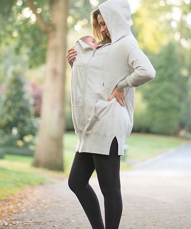 Cremeweißer 3-in-1-Kapuzenpulli mit Rüschendetail