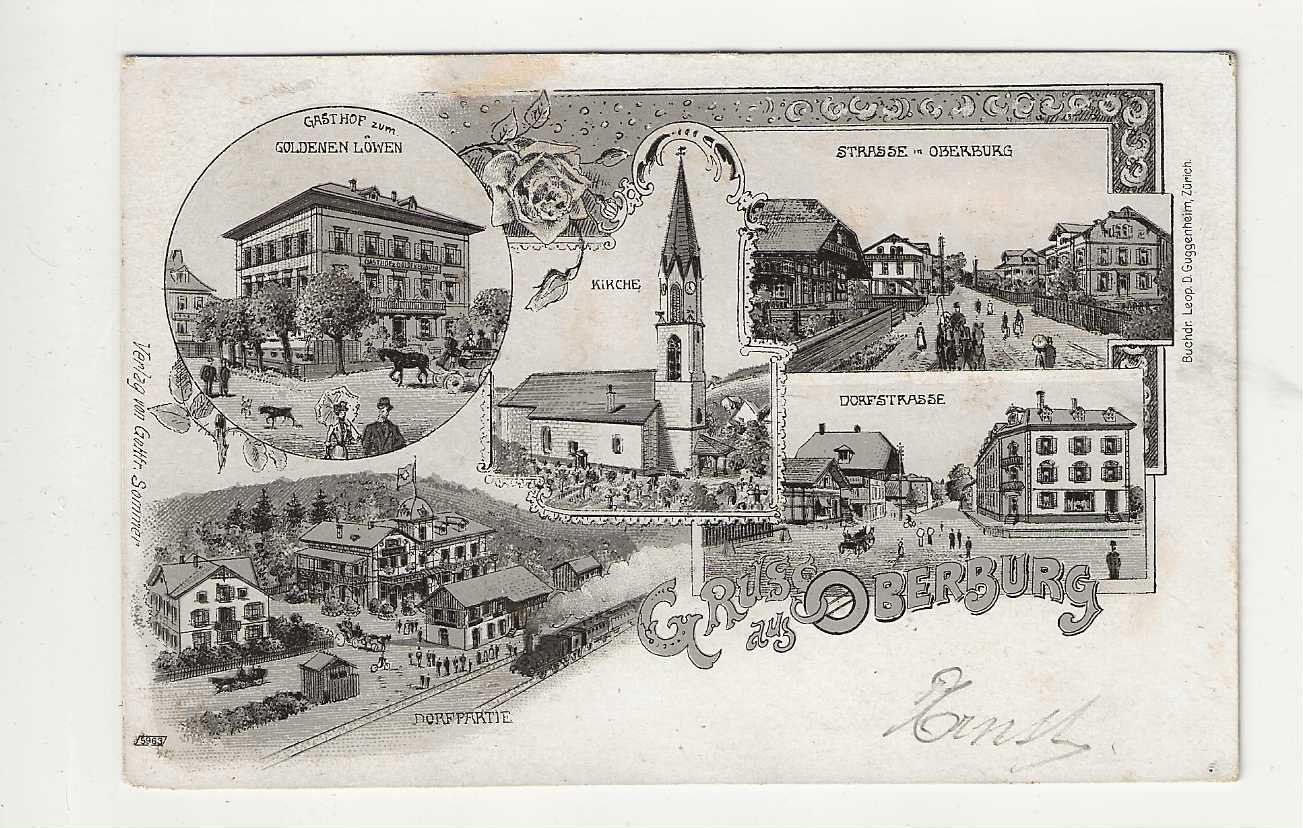 Cartoline postali: Oberburg,  Litho, 1901, FP-Stempel – Usato da Spiez venduto da Niesen20
