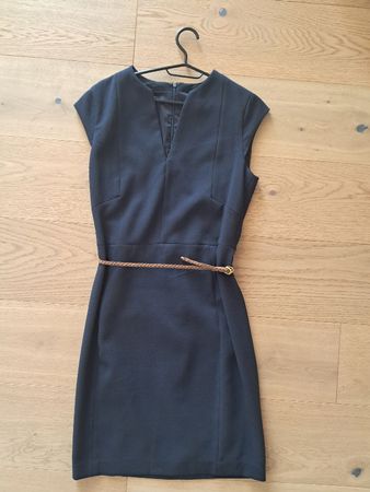 Mango Kleid Gr. M dunkelblau mit Guertel - Sommerkleid 👗