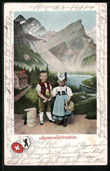 Cartoline postali: Schweizer Kinder in Appenzellertracht vo – Usato da Berlin venduto da bartko-reher