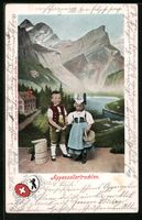 Schweizer Kinder in Appenzellertracht vo