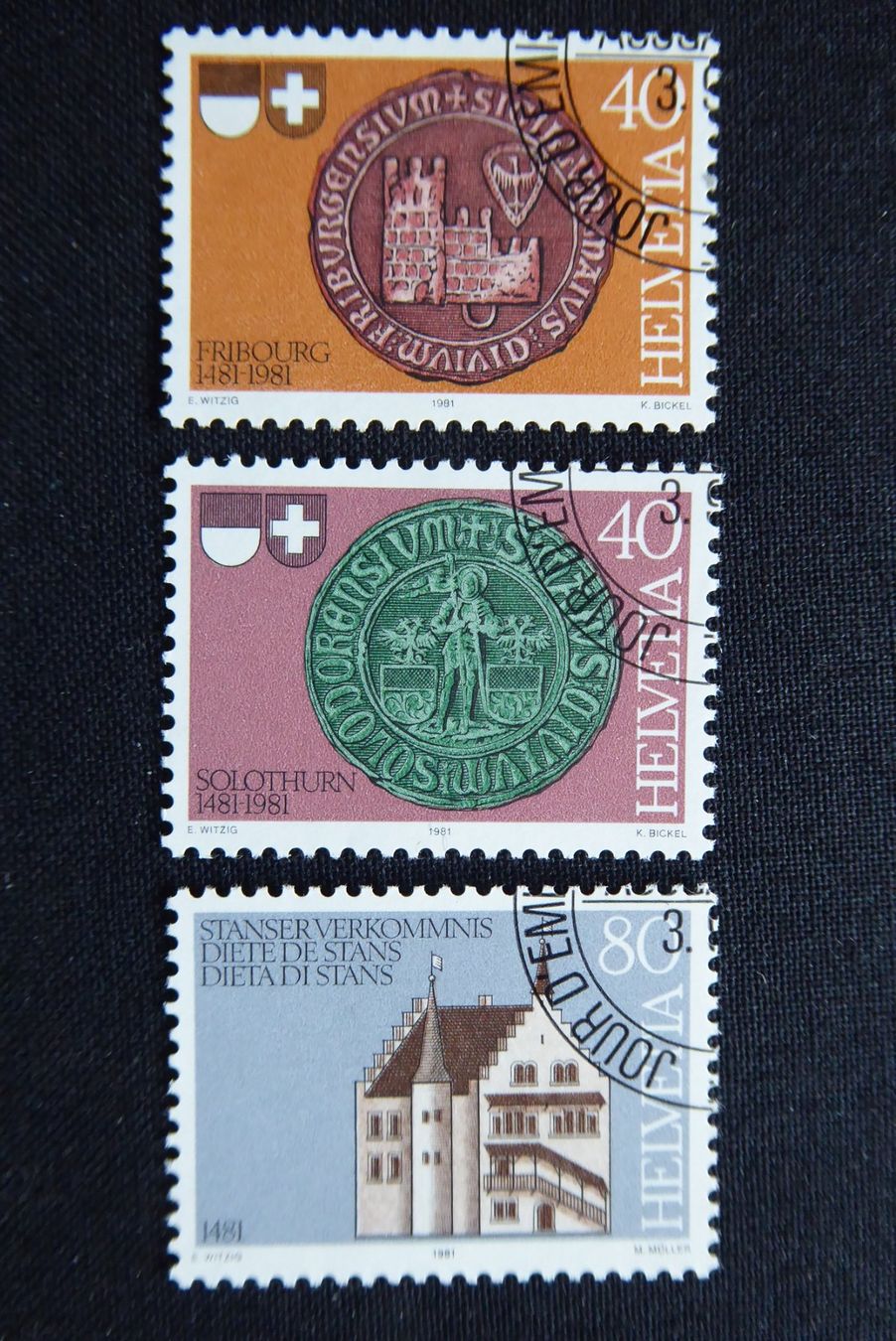 Tutti i francobolli: (S261) 1981: 660 - 662 ET ʘ – Usato da Basel venduto da scholle50