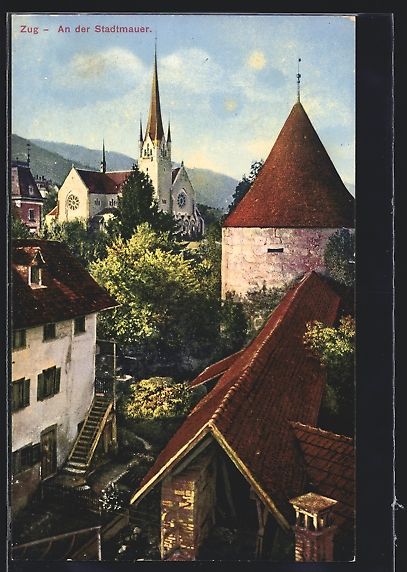 Cartoline postali: AK Zug, An der Stadtmauer – Usato da Berlin venduto da bartko-reher