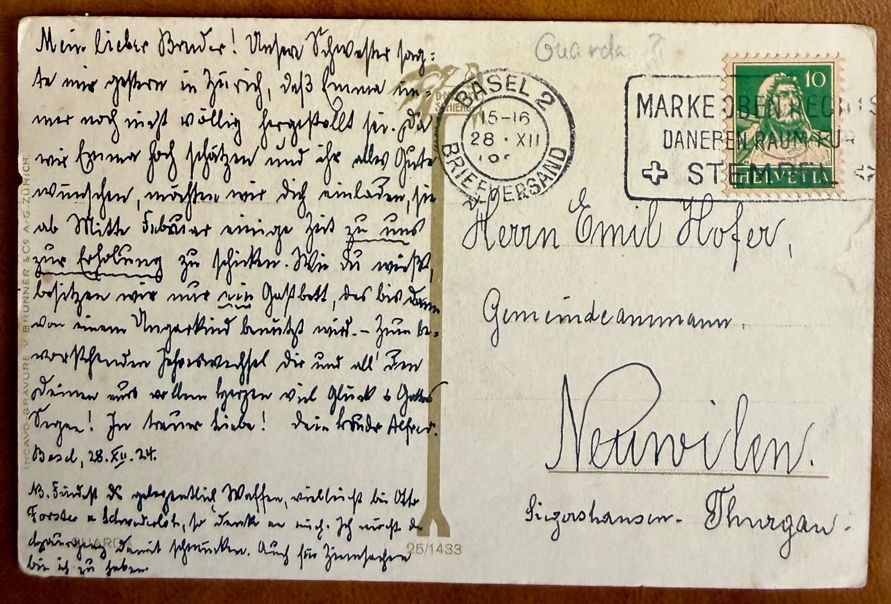 Cartoline postali: Guarda - 1930 – Usato da Lutry venduto da Ediego 1