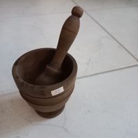 Mörser aus Holz mit Stössel - Vintage Küchenhelfer!