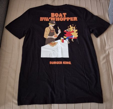 Burger King x One Piece T-Shirt, Grösse L, Schwarz