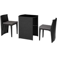 Alu Rattan Bistroset für 2 Personen Balkonmöbel VENTRIS