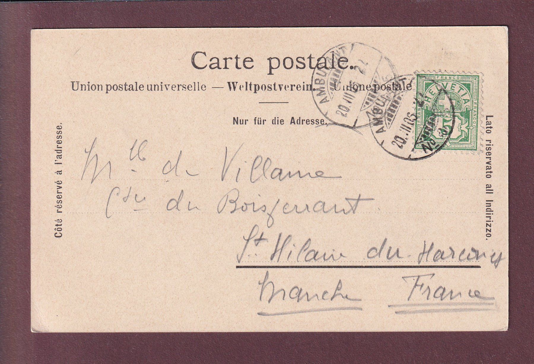 Ansichtskarten: SCHINZNACH BAD - 1906 – Gebraucht aus Pully von nicecards 1